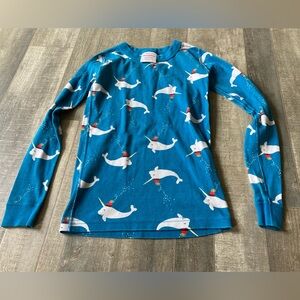 Hanna Andersson Narwhal Long John PJ Pajama Top Size 130 US 8